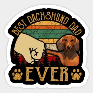 Best Dachshund Dad Ever Vintage Sticker